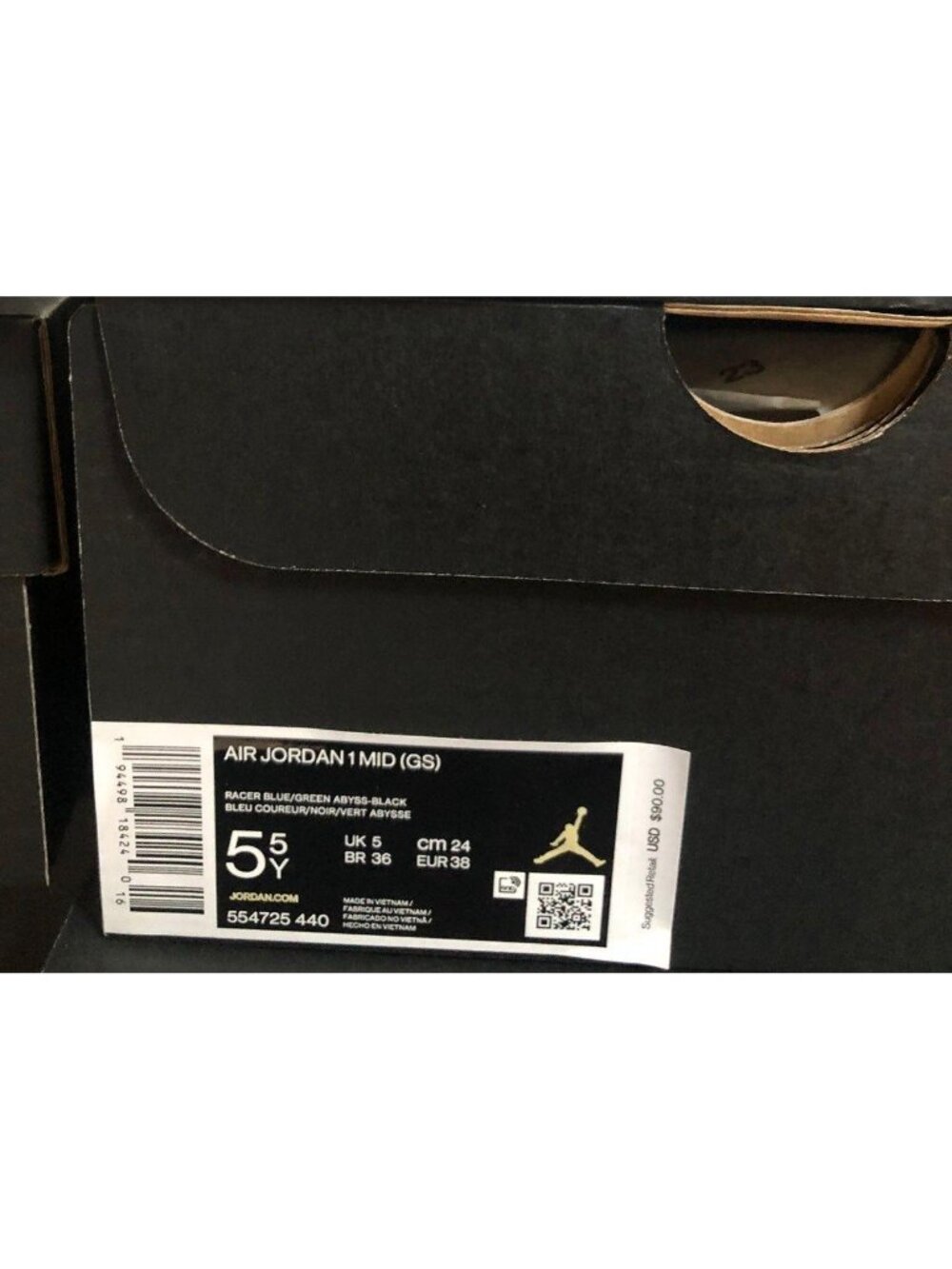 Jordan 1 Mid Racer Blue Knicks kids 5.5Y - Picture 6 of 6